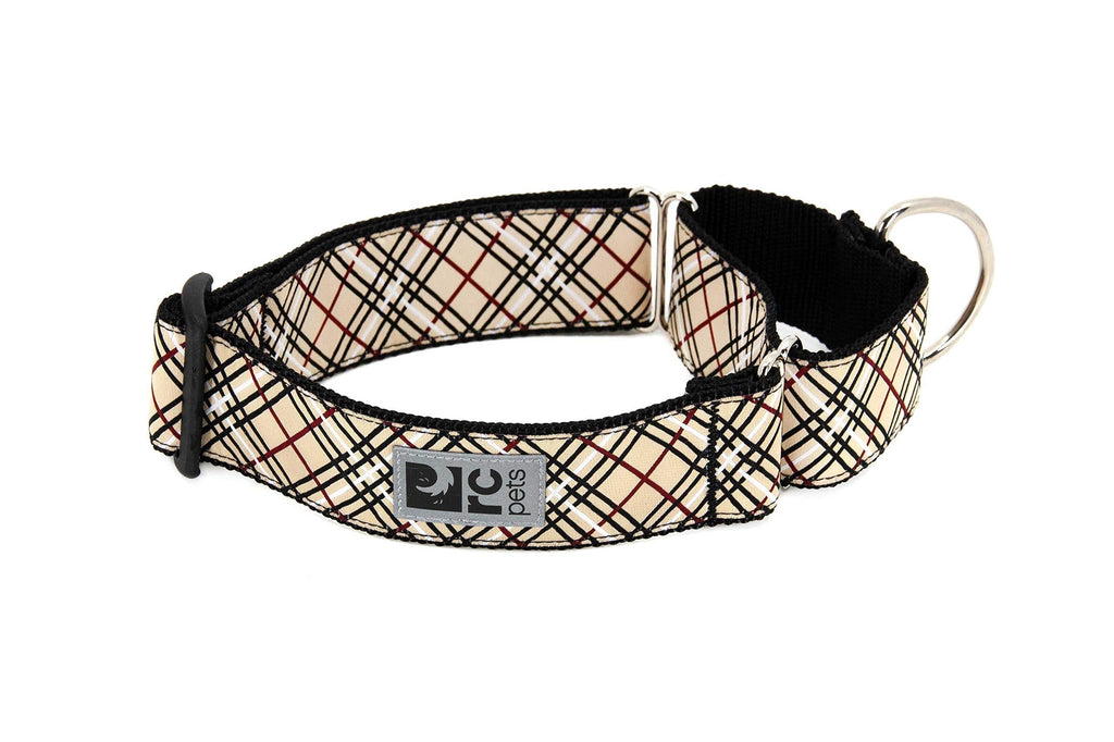 RC Pet Products 1-1/2-Inch All Webbing Martingale Dog Collar, Medium 12 to 20-Inch, Tan Tartan Medium - 1 1/2"Width - PawsPlanet Australia