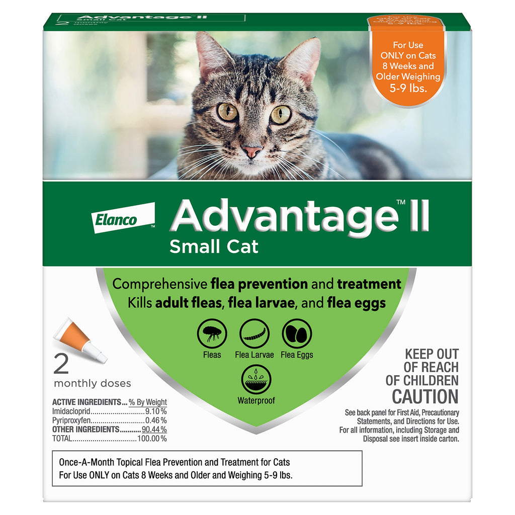 Advantage II 2-Dose Flea Treatment and Prevention for Small Cats, 5-9 Pounds - PawsPlanet Australia
