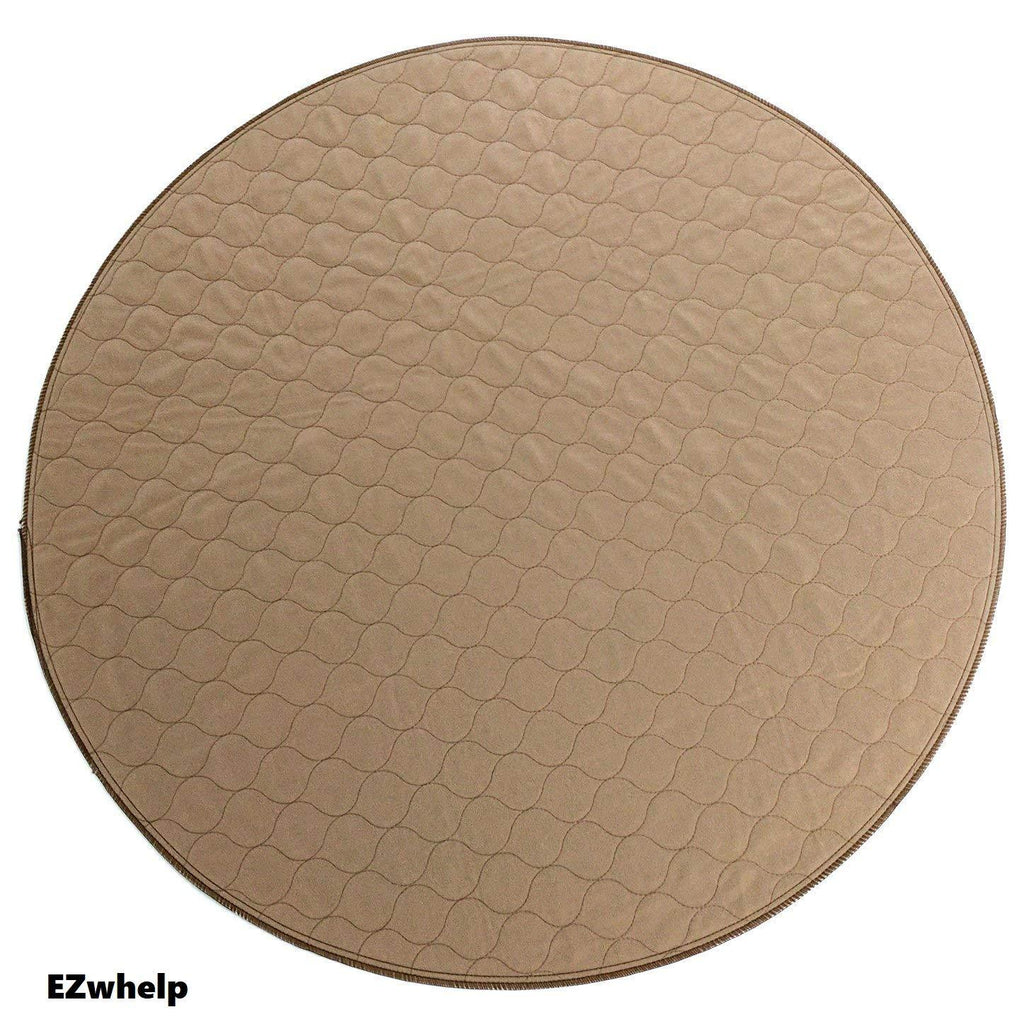 [Australia] - EZwhelp (Round, Circular Shape Machine Washable, Reusable Pee Pad/Quilted, Fast Absorbing Dog Whelping Pad/Waterproof Puppy Training Pad/Housebreaking Absorption Pads 48" Round 