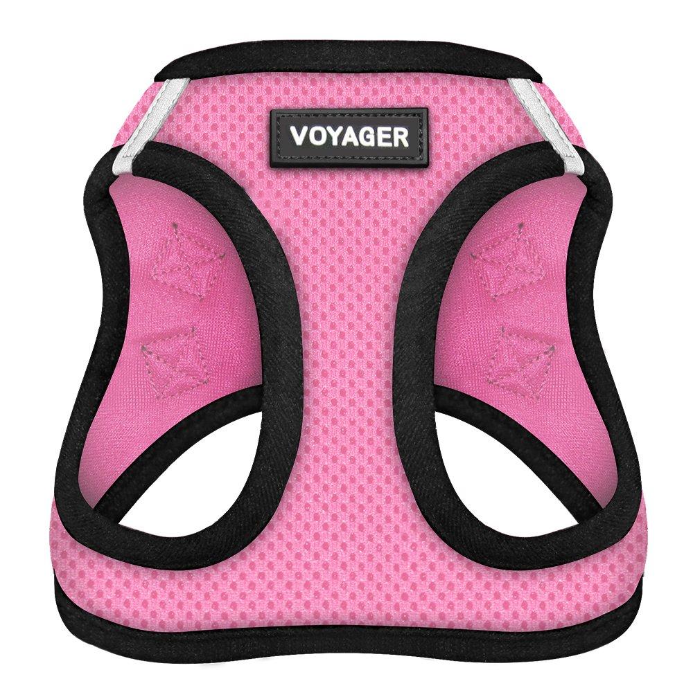 Voyager Step-in Air Dog Harness - All Weather Mesh Step in Vest Harness for Small and Medium Dogs by Best Pet Supplies S (Chest: 14.5 - 17") Pink Base - PawsPlanet Australia