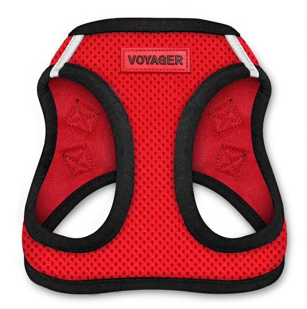 Voyager Step-in Air Dog Harness - All Weather Mesh Step in Vest Harness for Small and Medium Dogs by Best Pet Supplies XS (Chest: 13 - 14.5") Red Base - PawsPlanet Australia