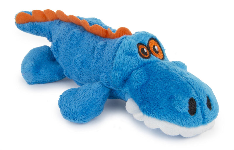 goDog Gators Just for Me Squeaker Plush Pet Toy for Dogs & Puppies, Soft & Durable, Tough & Chew Resistant, Reinforced Seams Mini Gator (Blue) - PawsPlanet Australia