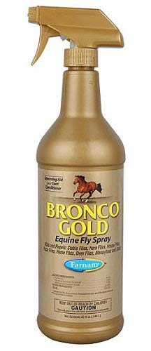 Farnam 32 Fl Oz Bronco Gold Equine Fly Spray Kills and Repels Ready to Use Oil Based - PawsPlanet Australia