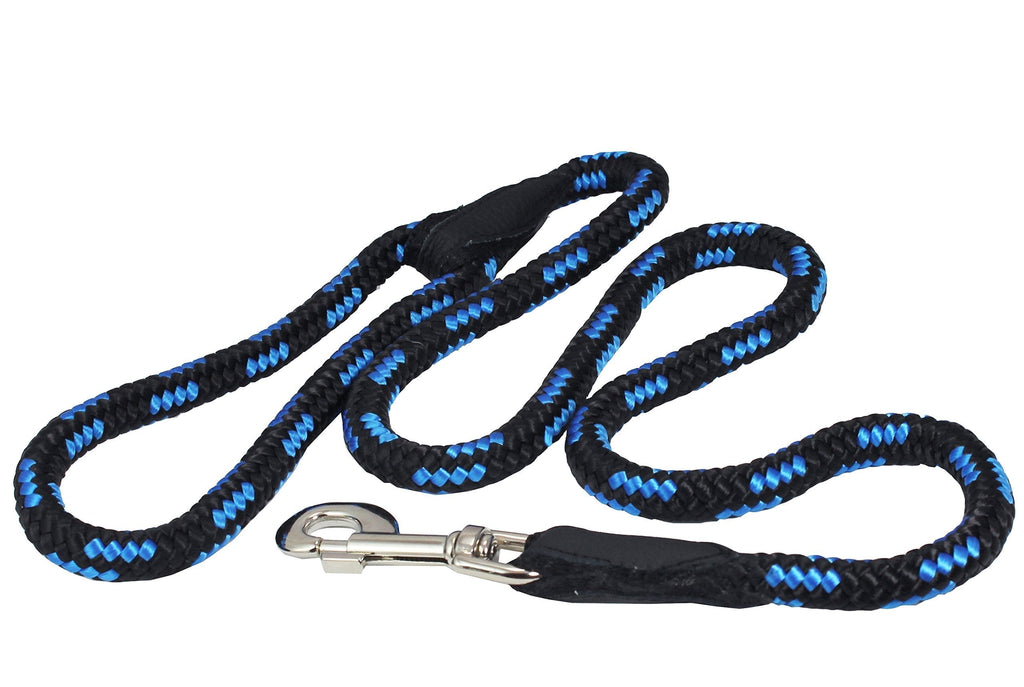 [Australia] - Dogs My Love Dog Rope Leash 4ft Long Large: 4ft Long; 1/2" Diam (12mm) Blue/Black 