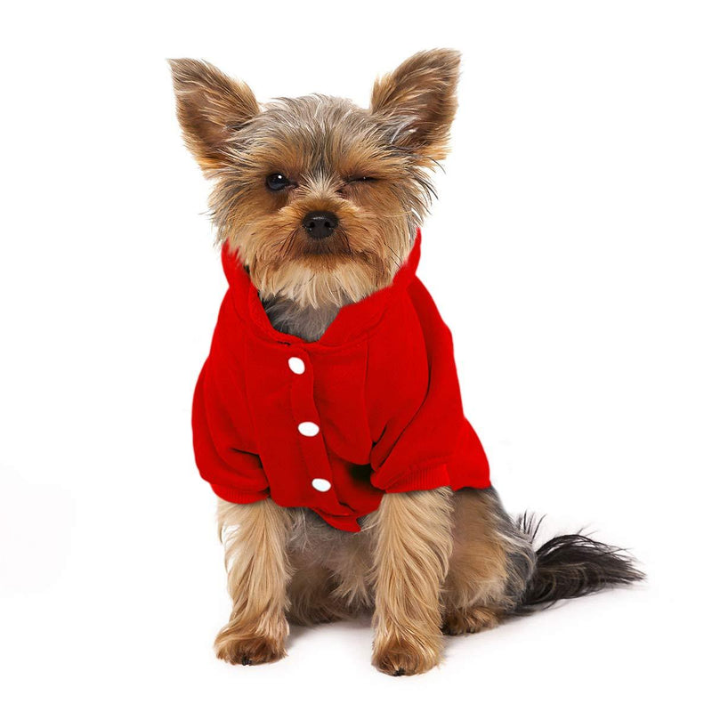 [Australia] - Namsan Pet Sweatshirt Warm Hooded Dog Coat Cat Sweaters with Pocket #5 chest: 20" Red 