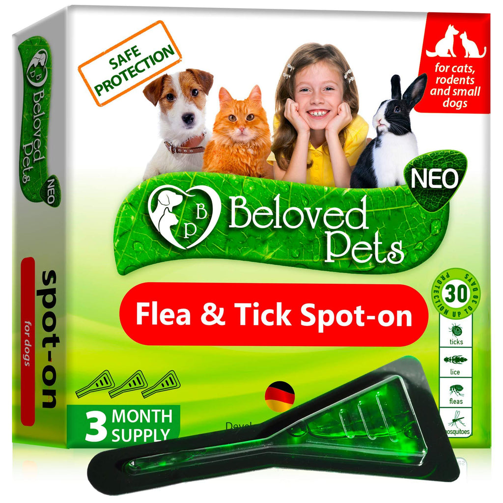 Flea and Tick Prevention for Dogs and Cats - Natural Flea Treatment for Pets Kittens Puppies - 100% Immediate Super Effect - 3 Months Supply - Flea and Tick Repellent Control… (Small) - PawsPlanet Australia