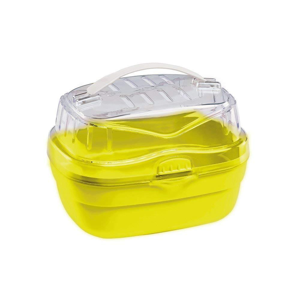 Ferplast Hamster and Other Small Rodent Carrier ALADINO Small Travel Cage for Small Animals Rodents Hamsters, Sturdy Plastic, Ventilation Grids, Comfortable Handle, 20 x 16 x h 13,5 cm Green SMALL 20 x 16 x 13.5 cm. - PawsPlanet Australia