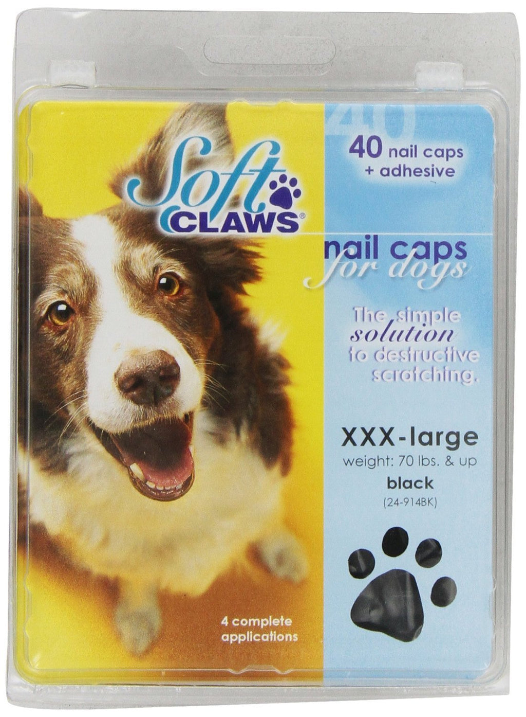 [Australia] - Soft Claws Jumbo Black Nail Caps for Dogs Canine 70+ lbs 