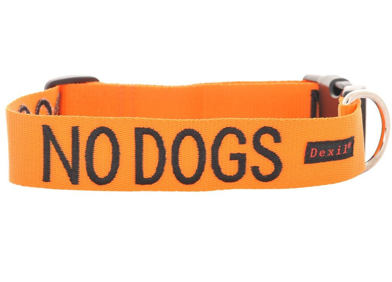 [Australia] - Dexil Limited NO Dogs Orange Color Coded S-M L-XL Buckle Dog Collar (Not Good with Other Dogs) Prevents Accidents by Warning Others of Your Dog in Advance L-XL Collar 15-25"Lx1.5"W 