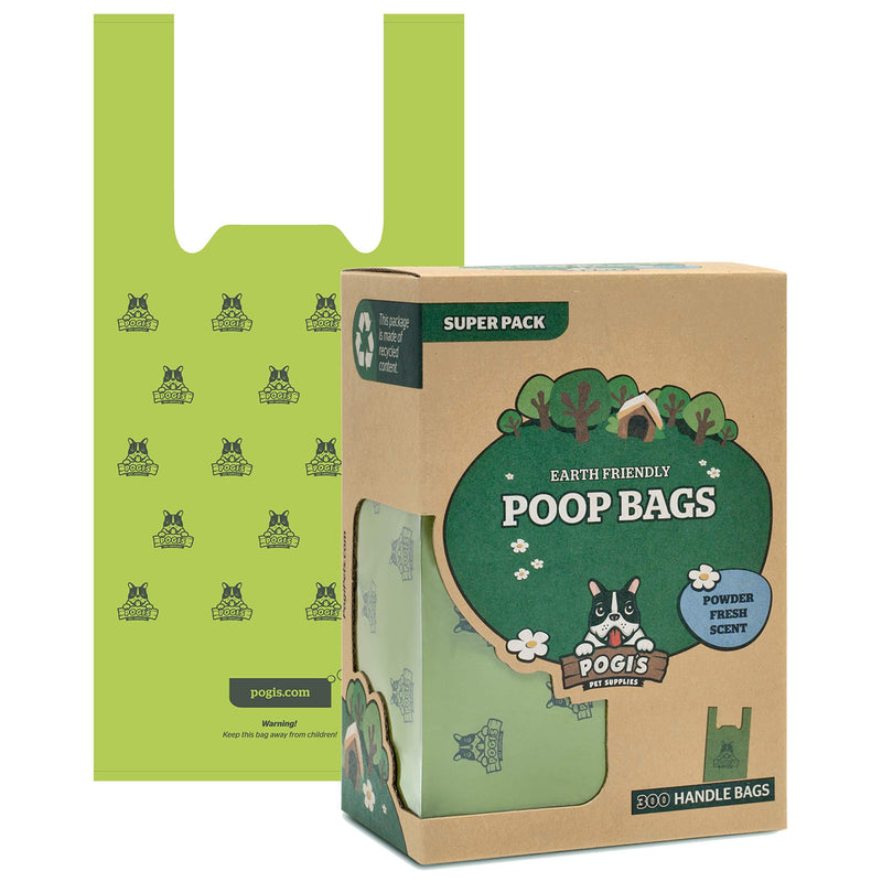 Pogi's Poop Bags with Easy-Tie Handles - Completely Leak-Proof Poop Bags for Dogs and Cat Scoops 300 Bags Scented - PawsPlanet Australia
