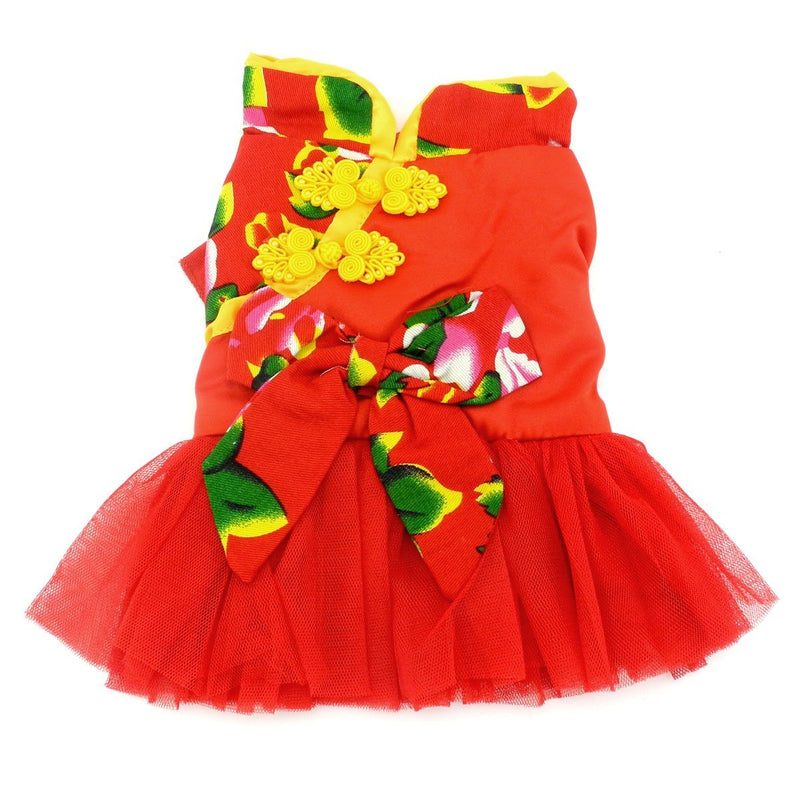 [Australia] - SMALLLEE_LUCKY_STORE Pet Chinese Traditional Wedding Dress X-Small 