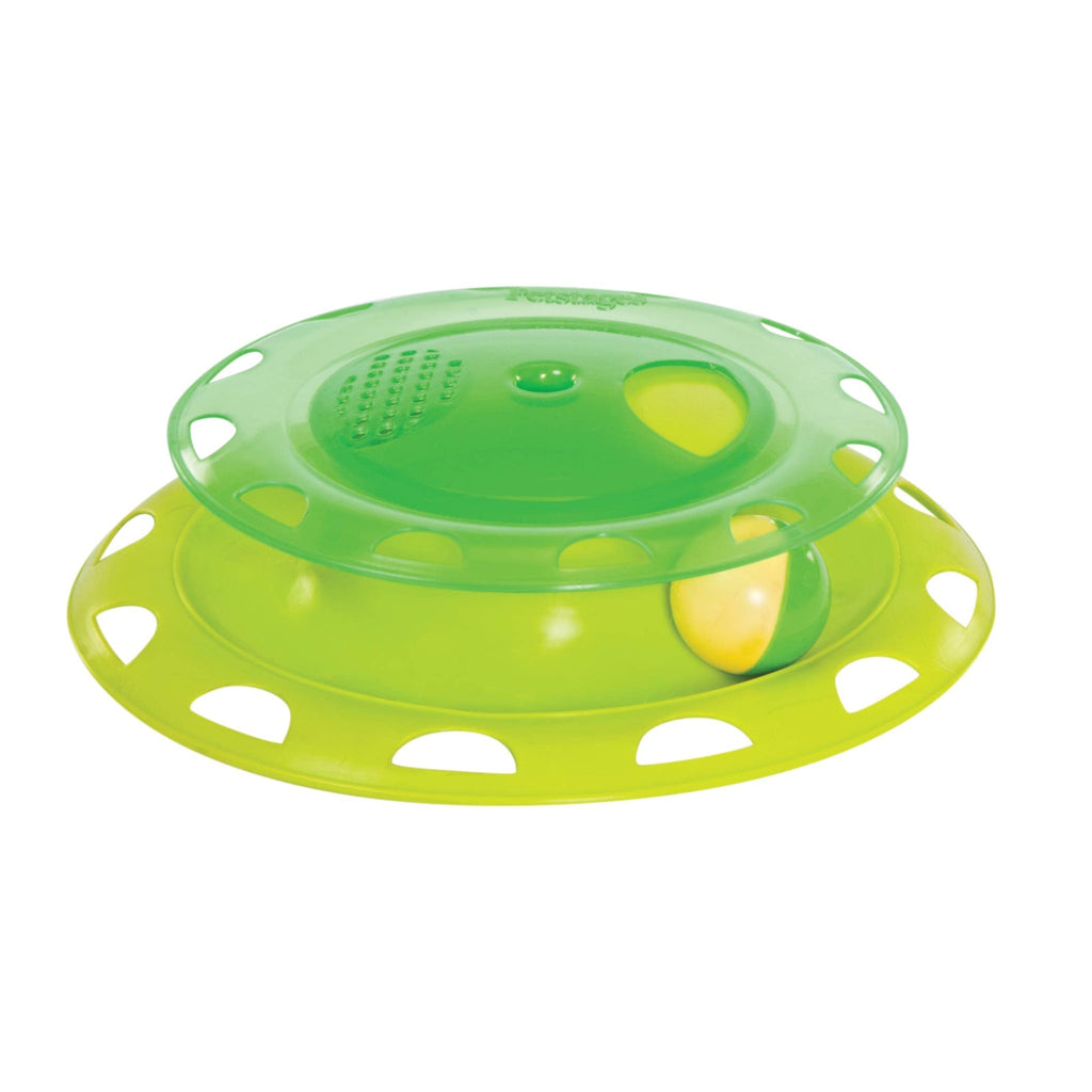 Petstages Cat Tracks Cat Toy - Fun Levels of Interactive Play - Circle Track with Moving Balls Satisfies Kitty’s Hunting, Chasing and Exercising Needs Catnip Chaser (Green) - PawsPlanet Australia