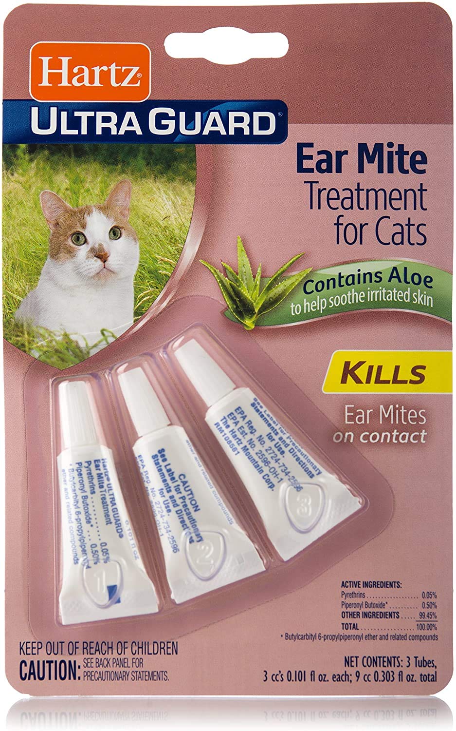 Hartz Ear Mite Treatment for Cats-3 Pack Package May Vary - PawsPlanet Australia