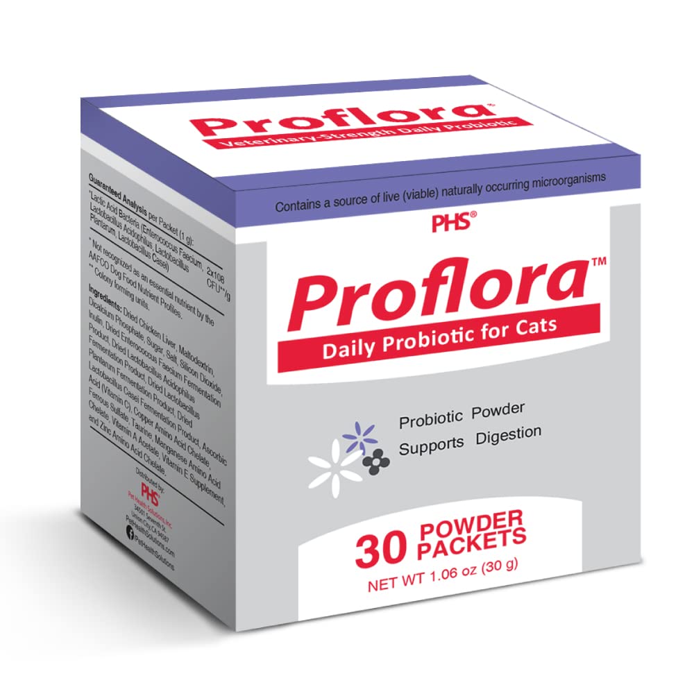 Proflora Probiotic for Cats - Healthy Digestive Tract - 200 Million CFU - Probiotic Supplements - Chicken Liver Flavor - 30 Servings - PawsPlanet Australia
