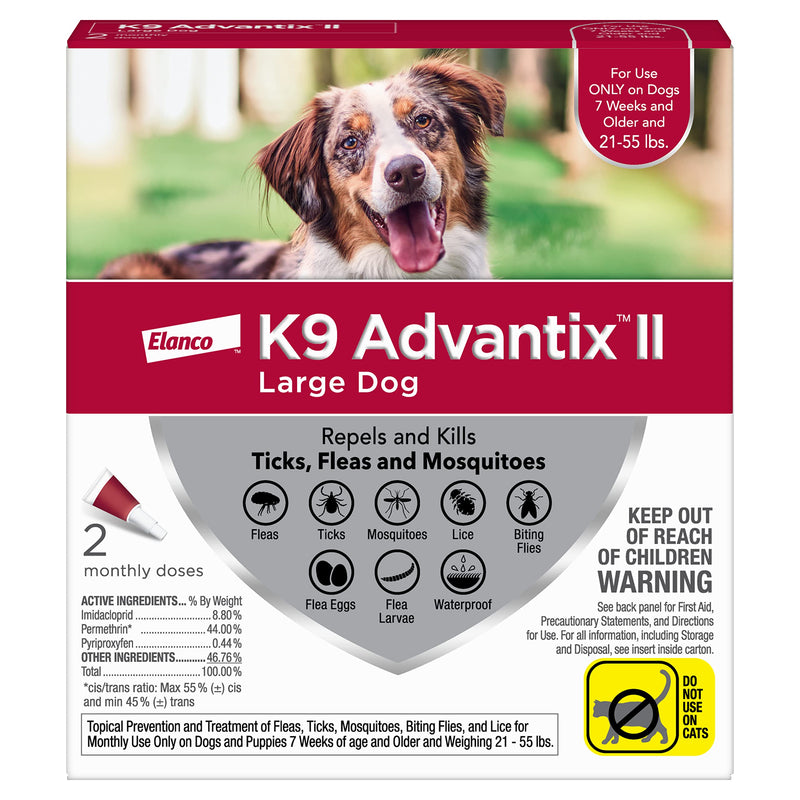 K9 Advantix II Flea and Tick Prevention for Large Dogs 2-Pack, 21-55 Pounds - PawsPlanet Australia