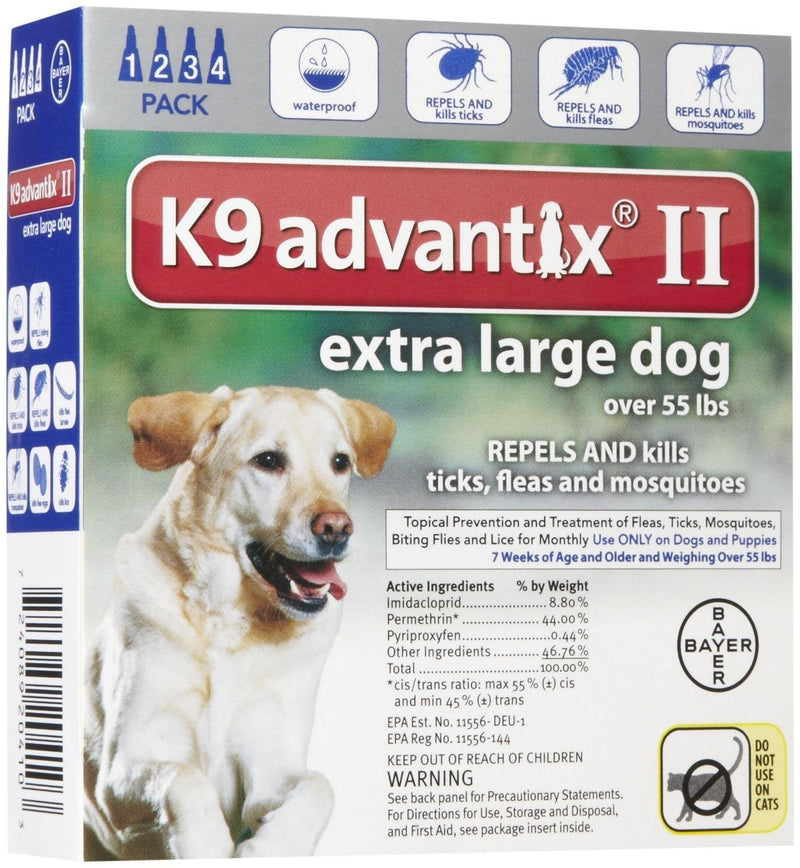 Bayer Animal Health K9 Advantix II Extra Large Dog 4-Pack - PawsPlanet Australia