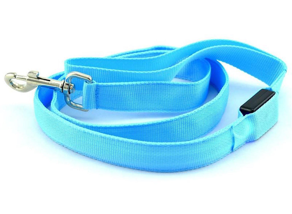 [Australia] - NTJ 4ft Long (LED 1ft Glow) Leash Pet Glow Dog Cat Night Safety Lead Flash Light up (2x Cr2016 3v Lithium Batteries Included)(6 Colors to Choose From) Light Blue 