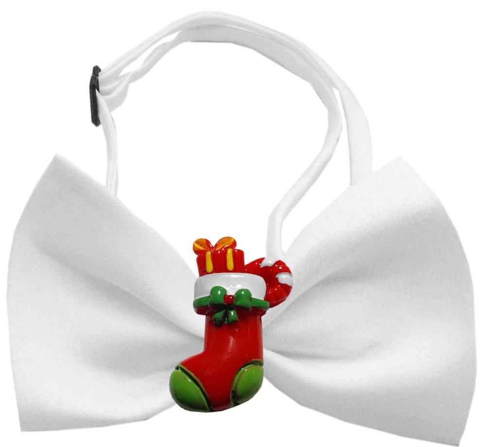 [Australia] - Mirage Pet Products 47-10 WT Stocking Chipper White Pet Bow Tie, Small 