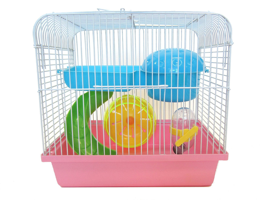 [Australia] - YML Travel Mice Dwarf Hamster Cage with Accessories, Small, Pink 