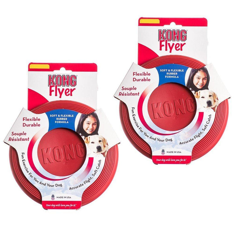 Kong Rubber Flyer, 2-Pack Small, Red - PawsPlanet Australia