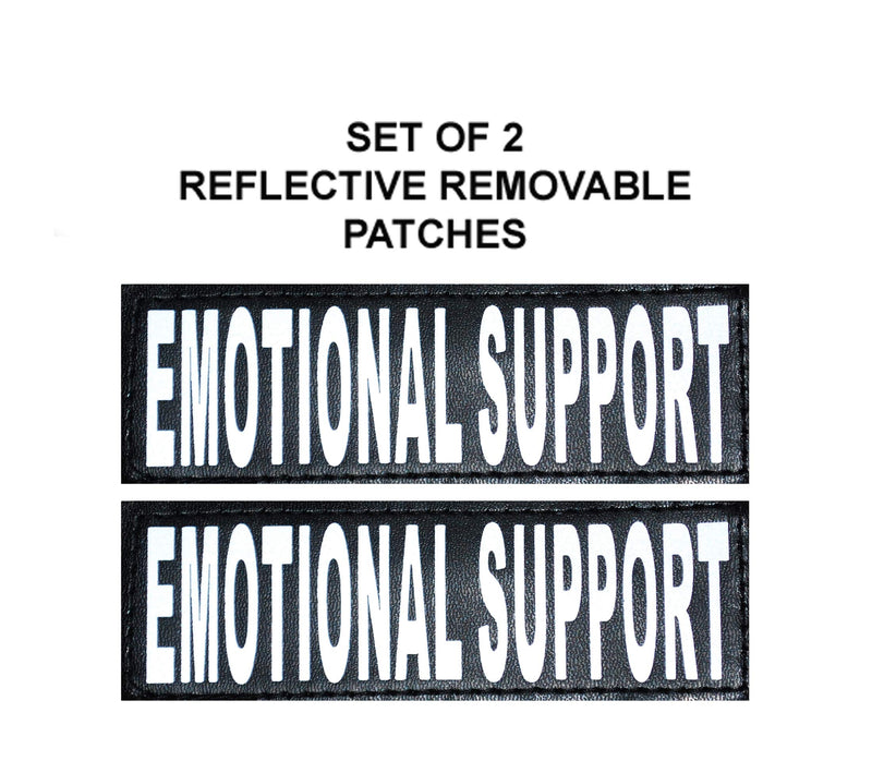 [Australia] - Doggie Stylz Set of 2 Reflective Emotional Support Removable Patches for Dog Harnesses & Vests. Medium 4" X 1.5" 