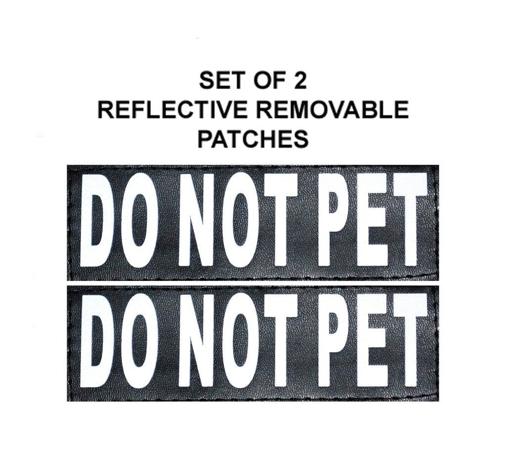 [Australia] - Doggie Stylz Set of 2 Reflective DO NOT PET Removable Patches for Service Dog Harnesses & Vests. Large 6" X 2" 