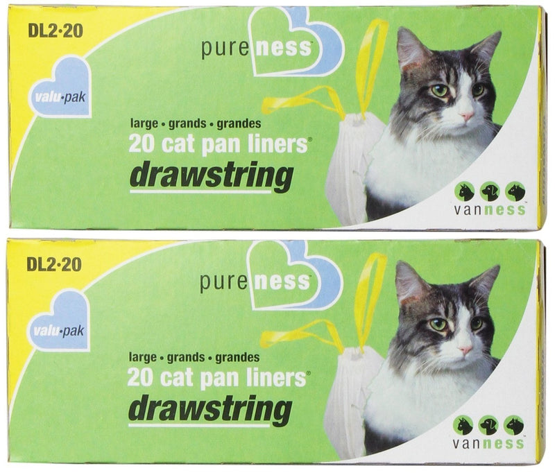 Large Drawstring Valu-Pak Cat Pan Liners, 20 Count (Pack of 2) Total 40 - PawsPlanet Australia