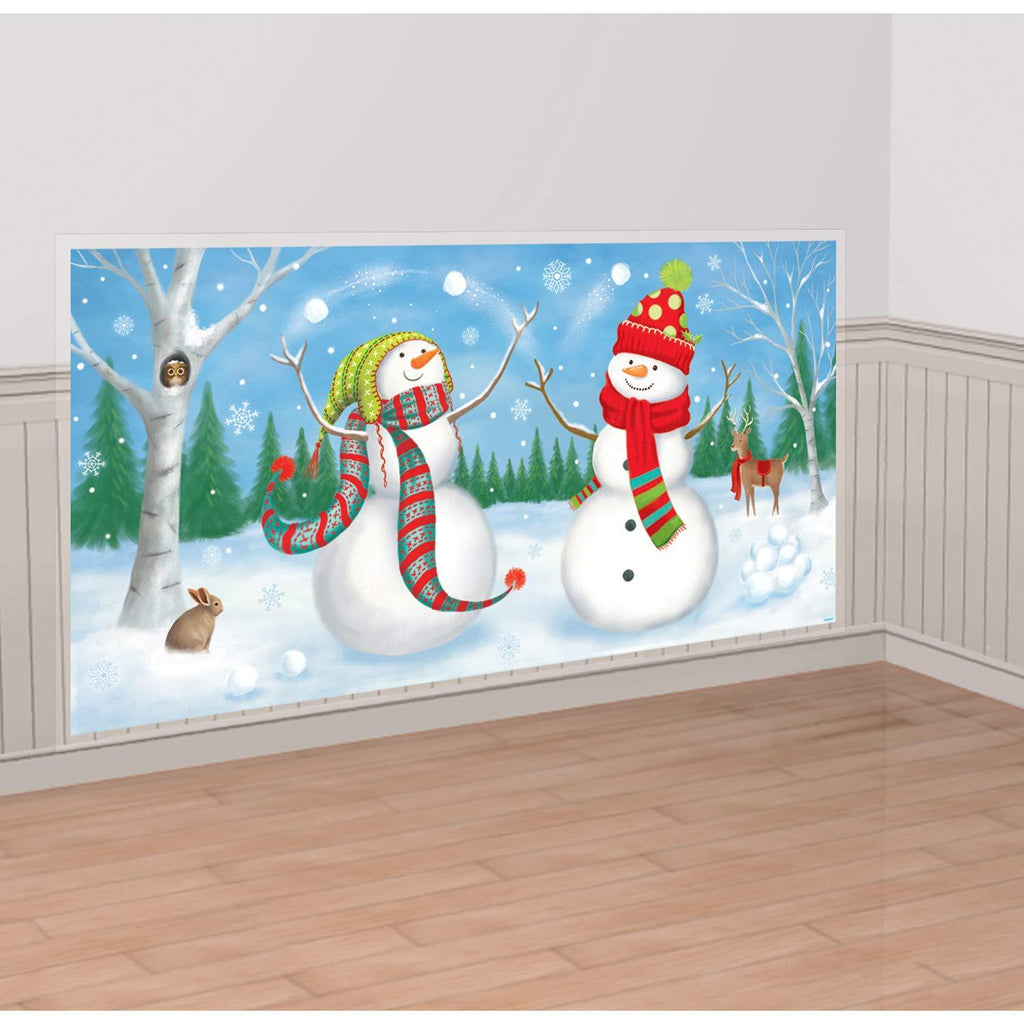 Whimsical Snowman Plastic Scene Setter | Christmas Decoration 1 - PawsPlanet Australia