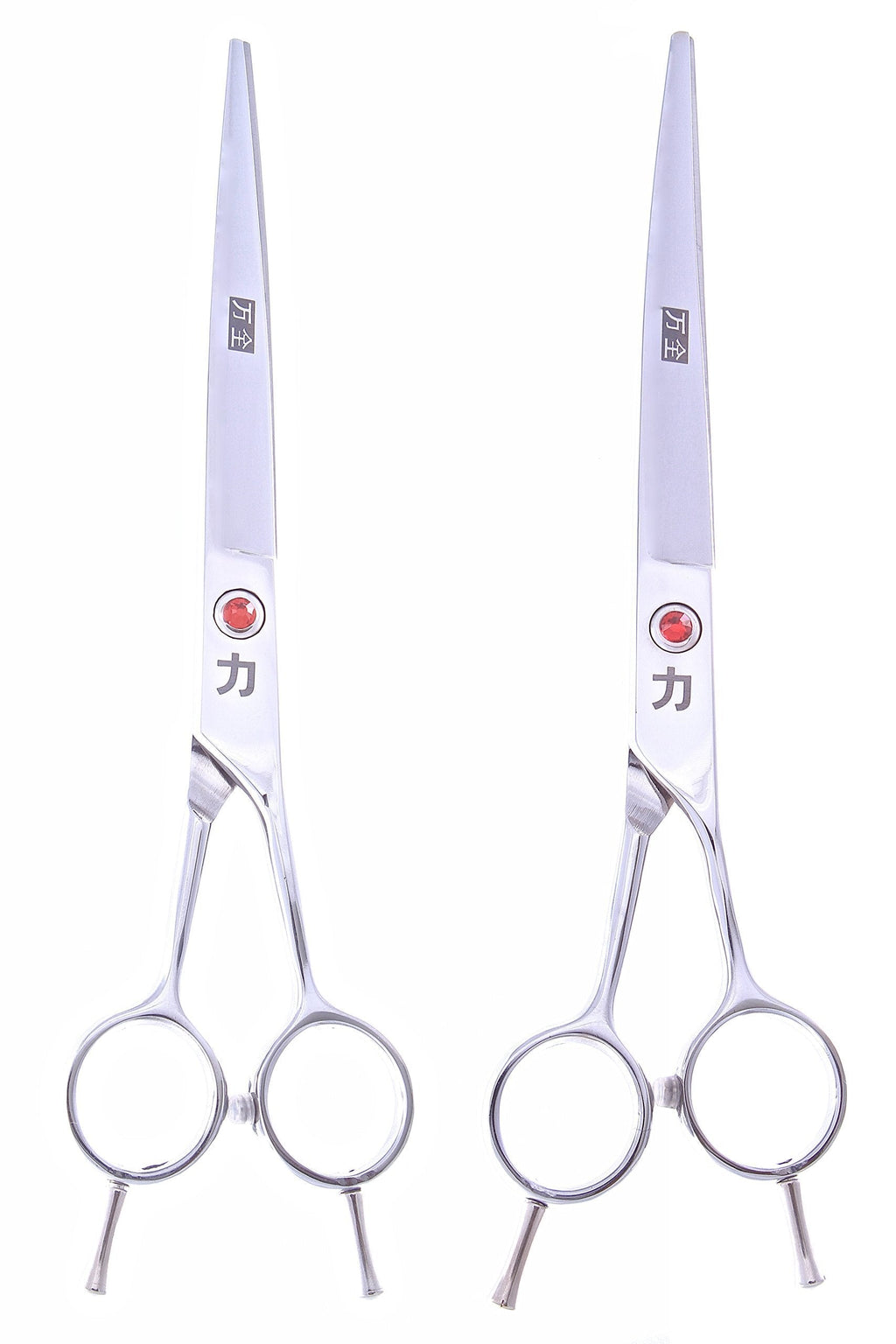 [Australia] - ShearsDirect Professional Japanese Stainless 7.5-Inch Straight and Curved Grooming Shears with Opposing Handle, Set of 2 