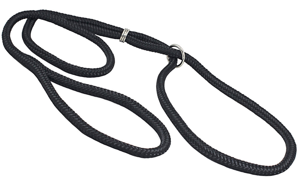 [Australia] - Dog Show Lead Braided Tubular Nylon 52" Long Medium: diam 5/16"(8mm) Black 