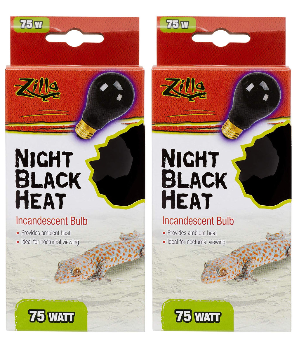 Zilla Night Black Heat Incandescent Bulb for Reptiles [Set of 2] Watt: 75 Watts - PawsPlanet Australia