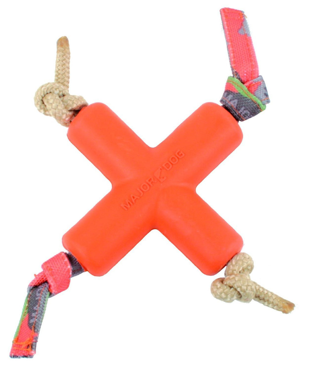 [Australia] - MAJORDOG Dog X Toy, 4", Orange 