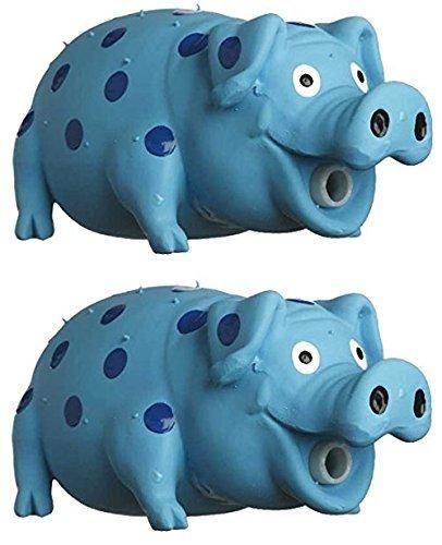 [Australia] - Multipet Goblets Pig Latex Dog Toy Assorted Colors Pack of 2 