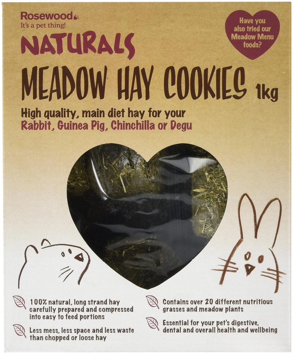 Rosewood Naturals Meadow Hay Cookies, 1kg - PawsPlanet Australia