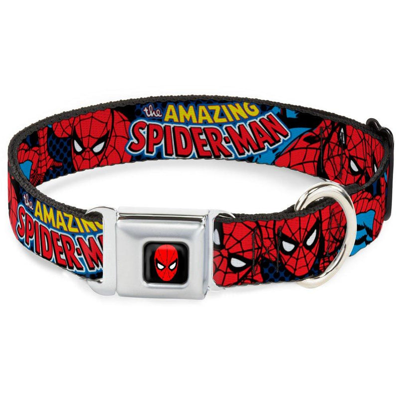 [Australia] - Dog Collar Seatbelt Buckle Amazing Spider Man 9 to 15 Inches 1.0 Inch Wide 