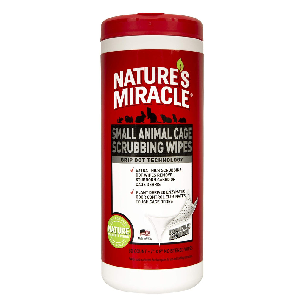 [Australia] - Nature's Miracle Small Animal Cage Scrubbing Wipes Pack of 30 wipes 