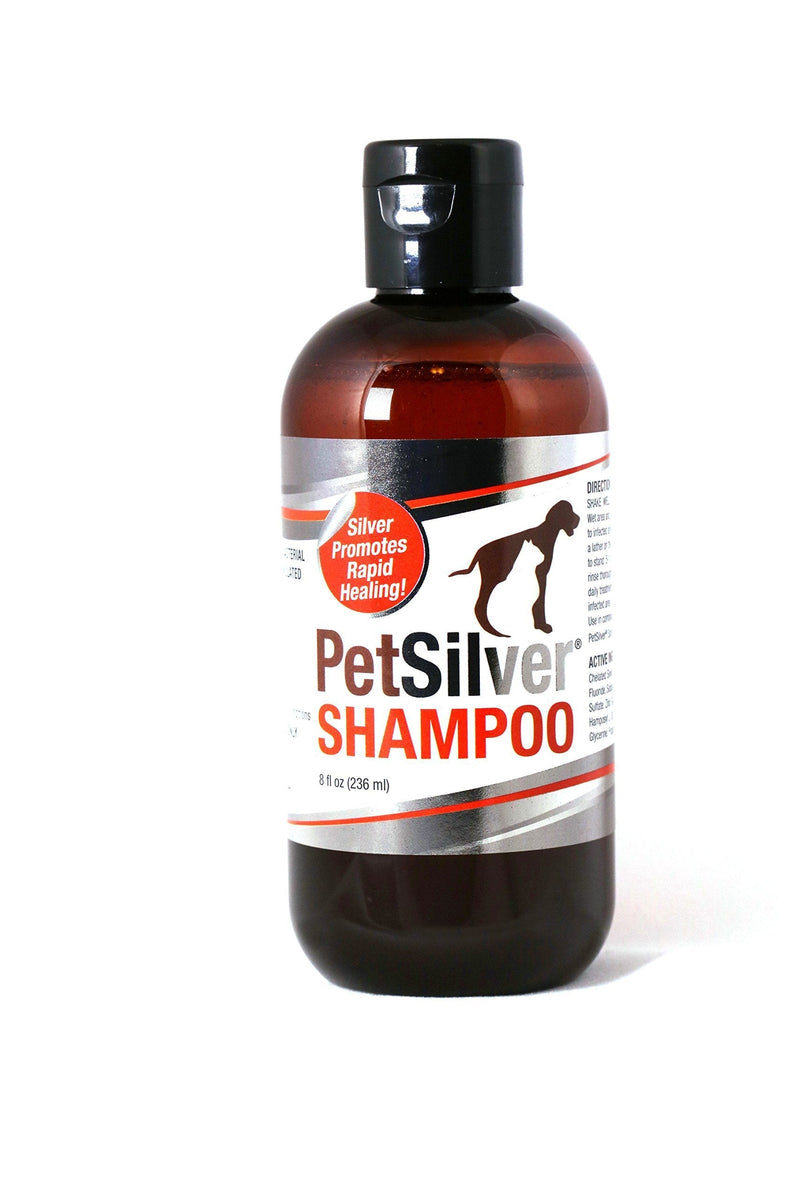 [Australia] - Pet Shampoo with Chelated Silver (8oz) for Dogs and Cats. Skin Infections, Hot Spots, Cuts, Wounds, Flea, Tick and Insect Bites 