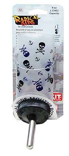 Lixit Wide Mouth BPA-Free Cage Water Bottles for Rabbits, Ferrets, Guinea Pigs, Rats, Chinchillas, Hamsters, Mice, Hedgehogs, Gerbils and Other Small Animals. Skulls 8 Ounce - PawsPlanet Australia