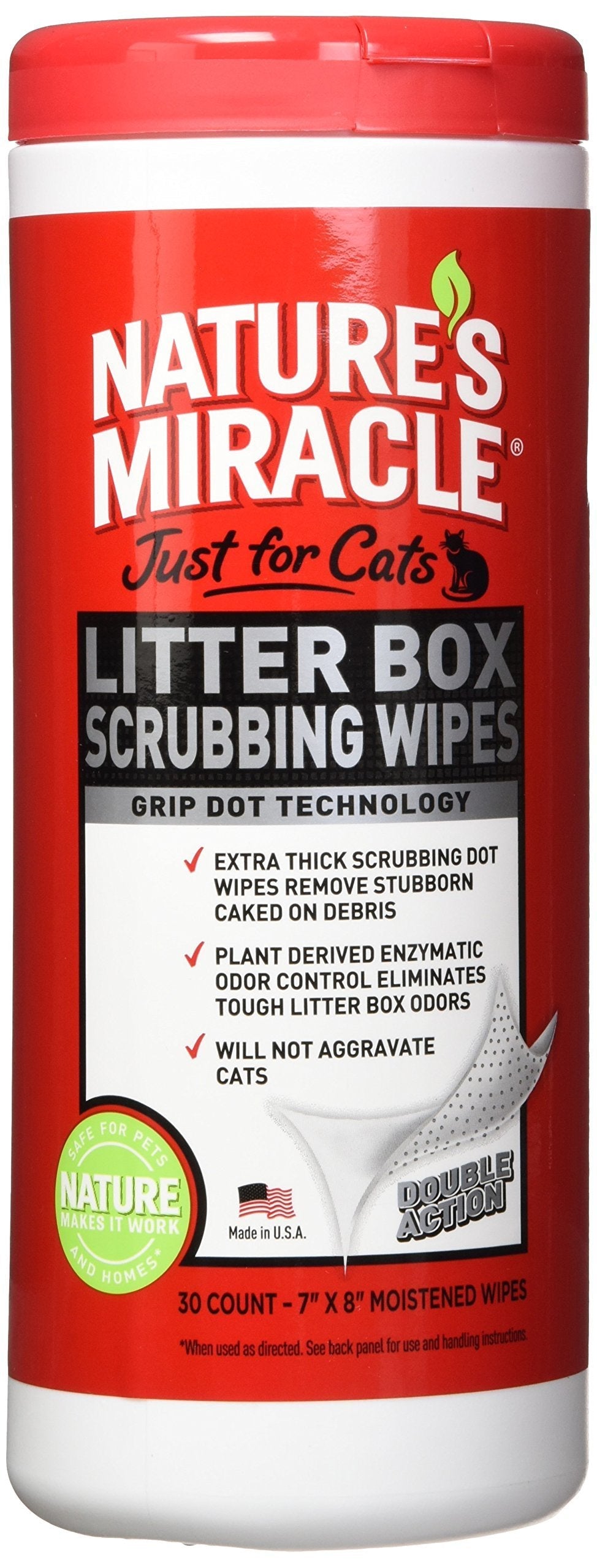 [Australia] - Nature's Miracle Just for Litter Box Scrubbing Wipes Pack of 30 wipes 