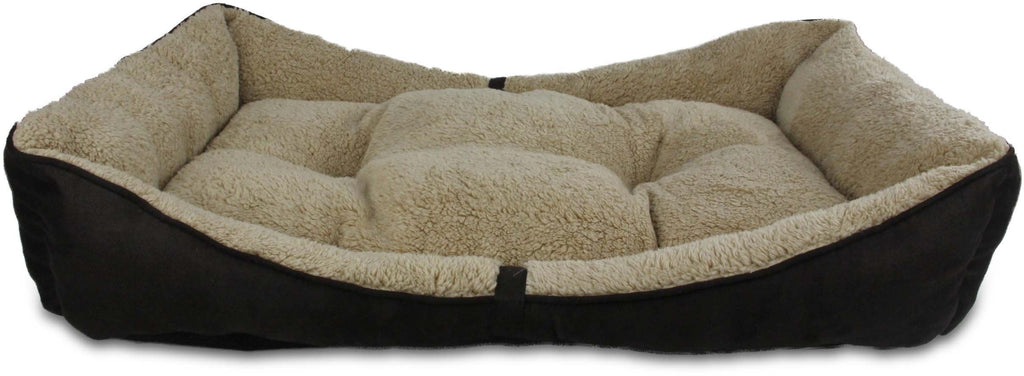 [Australia] - All for Paws Lambswool Bolster Pet Bed, 29 by 19-Inch, Brown 