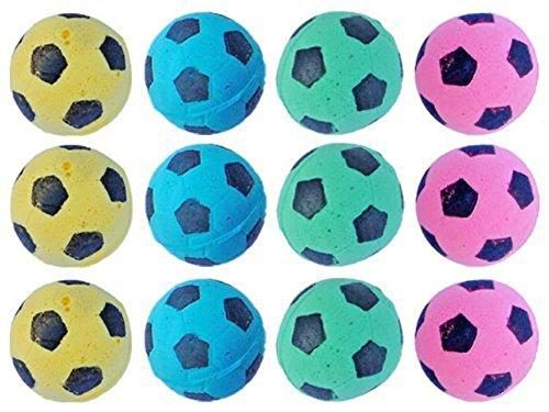 [Australia] - PetFavorites Foam Sponge Soccer Ball Cat Toy Interactive Cat Toys Independent Pet Kitten Cat Exrecise Toy Balls for Real Cats Kittens, Soft, Bouncy and Noise Free. 12 Pack 