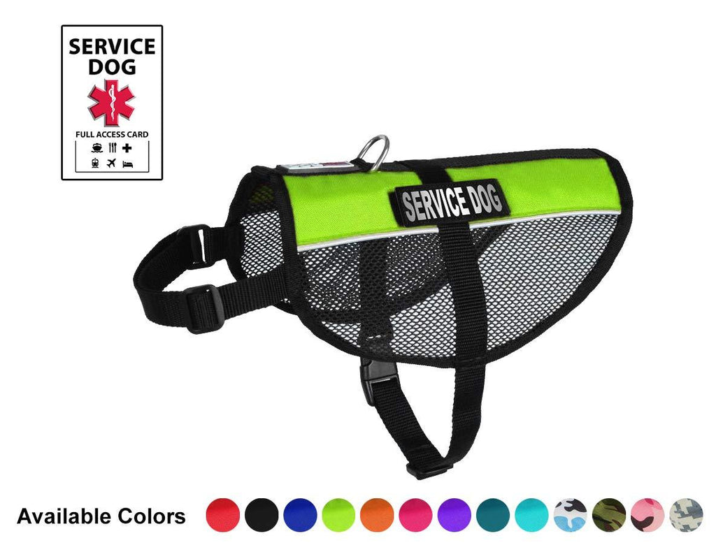 [Australia] - Dogline Service Dog Vest 13 by 16-Inch Lime Green 