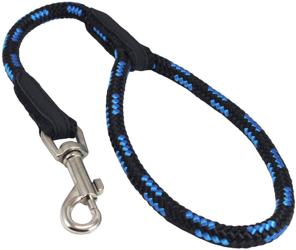 [Australia] - Dogs My Love 18-inch Rope Dog Leash Short Blue/Black Medium 7/16" (10mm) diam 