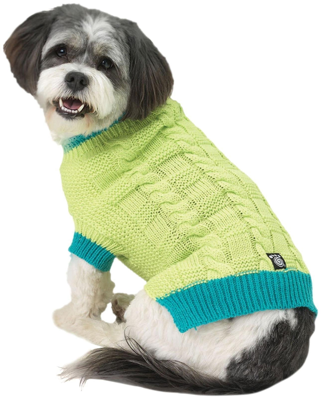 [Australia] - Cody's Green Chunky Cable Dog Sweater X-Small 