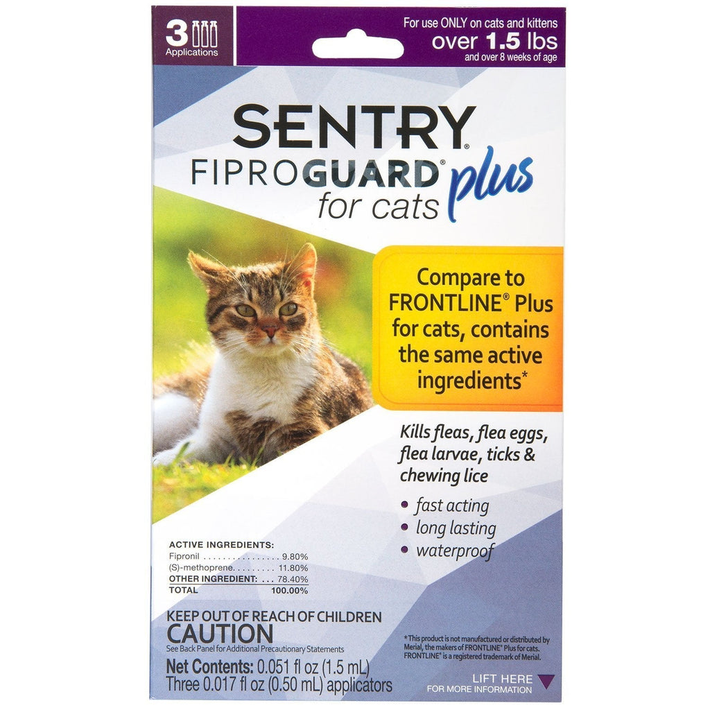 [Australia] - Sentry Fiproguard Plus for Cats, Squeeze-On 1.5 Pounds and over 3-Count 