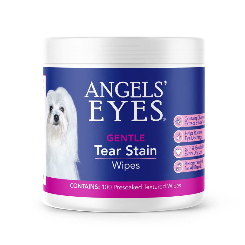Angel's Eyes Gentle Tear Stain Wipes for Dogs and Cats - 100 Ct - Presoaked Textured (AEGTSW100) - PawsPlanet Australia