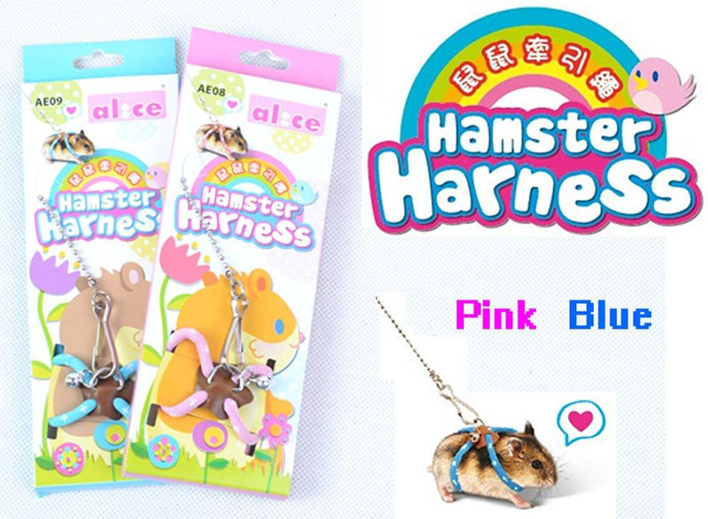 [Australia] - PetintheGarden Adjustable Harness Leash Hamster Rat Mouse Squirrel Sugar Glider Small Animal Pink 