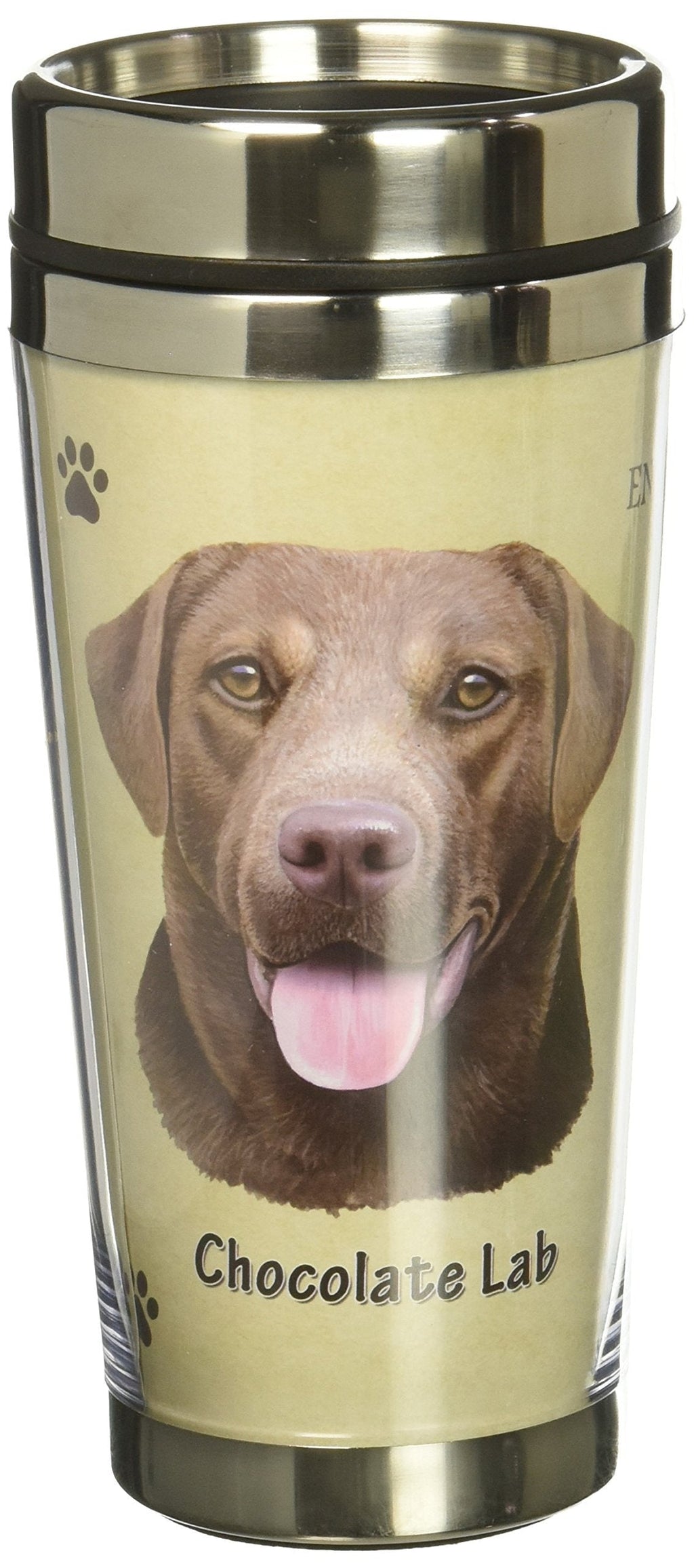 [Australia] - E&S Pets Stainless Steel Chocolate Lab Tumbler, 16 oz 