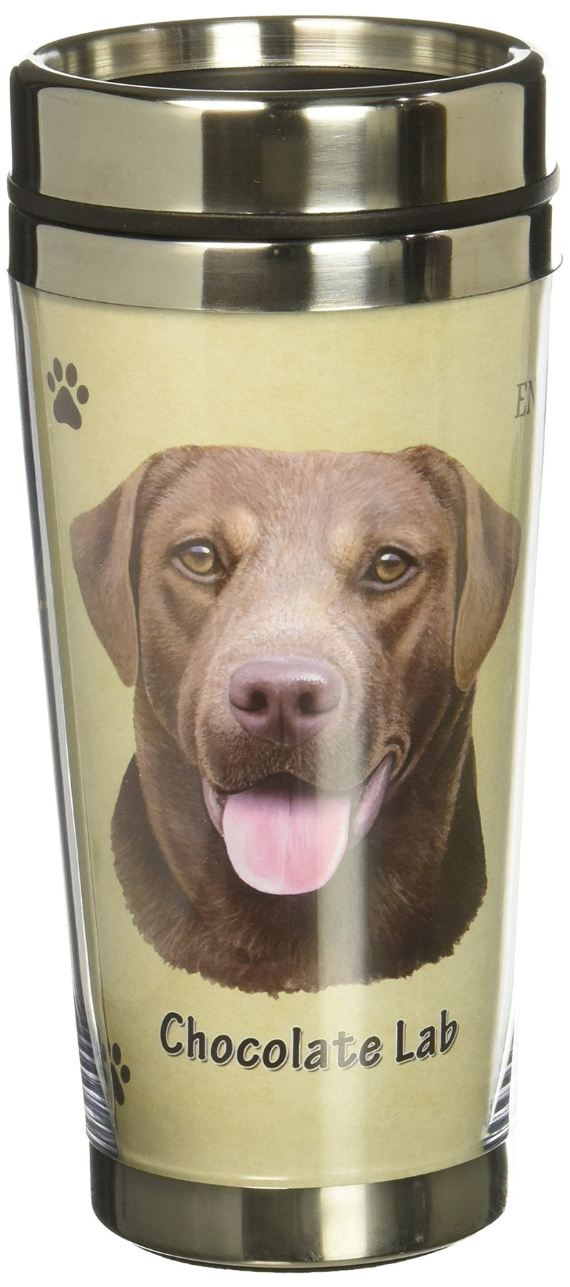 [Australia] - E&S Pets Stainless Steel Chocolate Lab Tumbler, 16 oz 