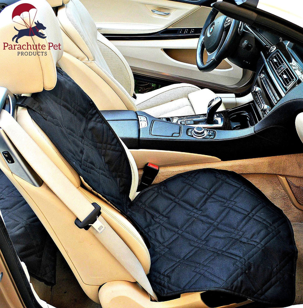 [Australia] - Front Seat Cover with Non-Slip Material and Scratch Proof to Protect Bucket Seat from Dog and Cat Scratches - Machine Washable by Parachute Products 46"L x 24"W Black-New Nonslip Back 